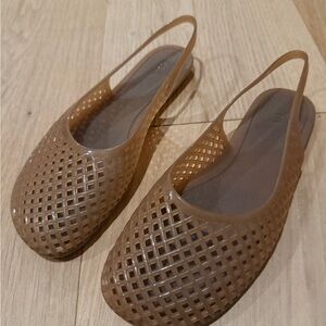 ZARA Slingback Jelly Flats in Brown